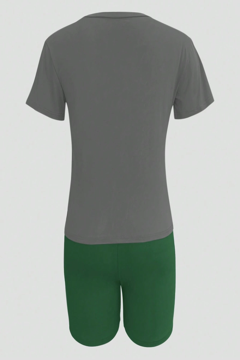 Kadın 2Lİ TAKIM OVERSİZE Trend T-shirt Şort Model 5068