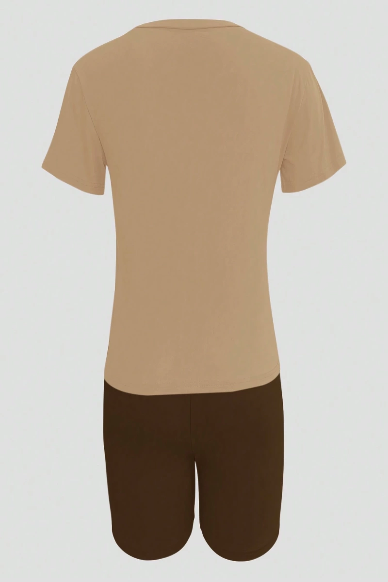Kadın 2Lİ TAKIM OVERSİZE Trend T-shirt Şort Model 5068
