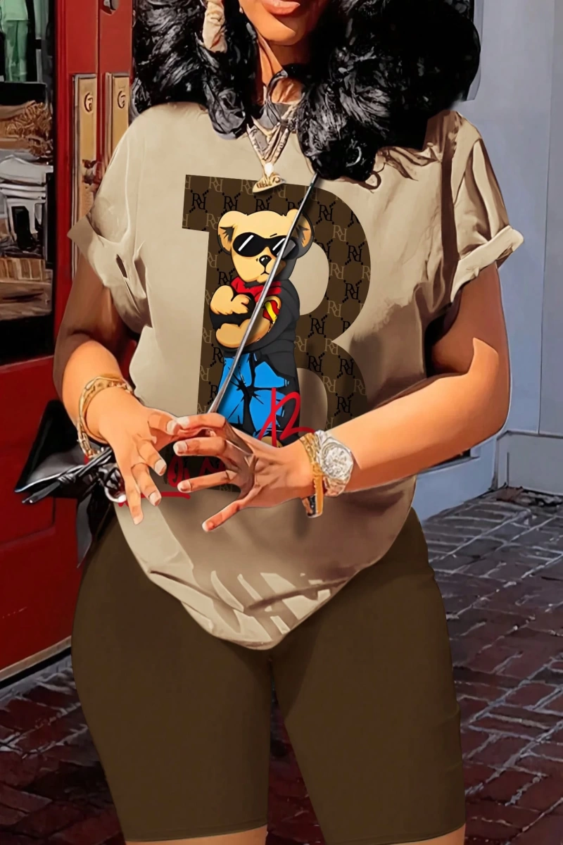Kadın 2Lİ TAKIM OVERSİZE Trend T-shirt Şort Model 5068