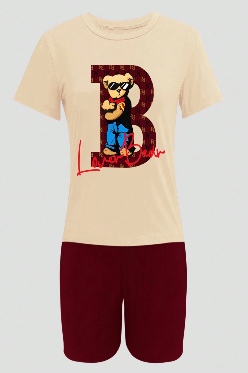 Kadın 2Lİ TAKIM OVERSİZE Trend T-shirt Şort Model 5068