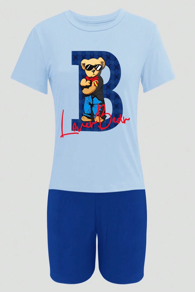 Kadın 2Lİ TAKIM OVERSİZE Trend T-shirt Şort Model 5068