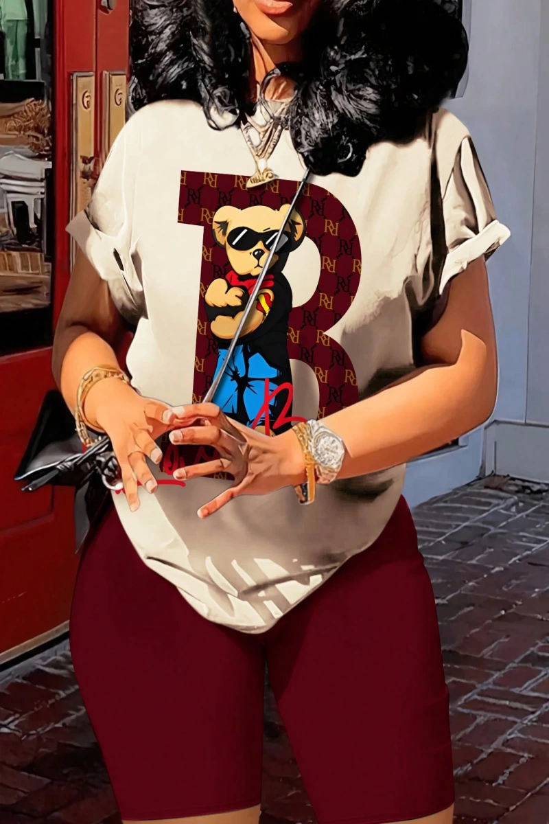 Kadın 2Lİ TAKIM OVERSİZE Trend T-shirt Şort Model 5068