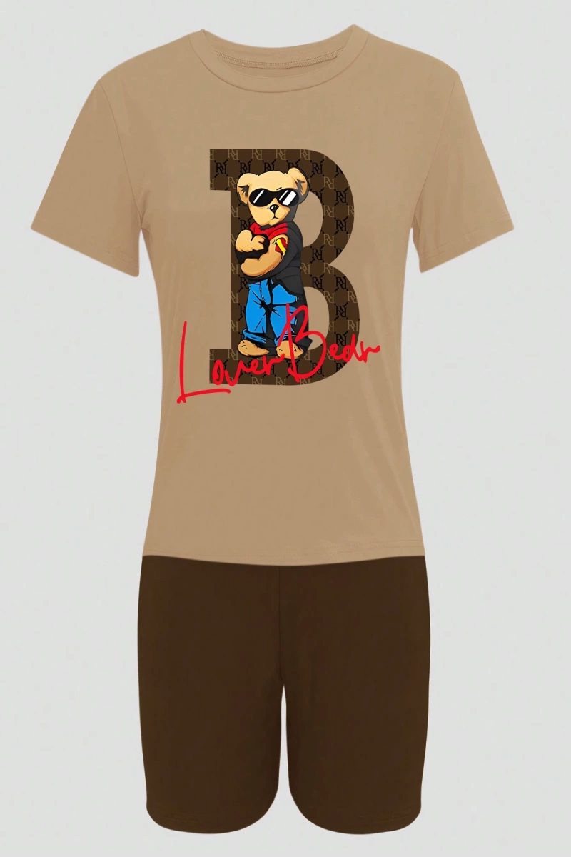 Kadın 2Lİ TAKIM OVERSİZE Trend T-shirt Şort Model 5068