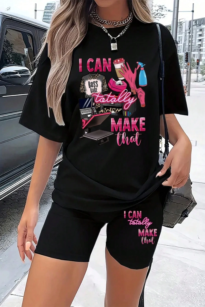 Kadın 2Lİ TAKIM OVERSİZE Trend T-shirt Şort Model 5070
