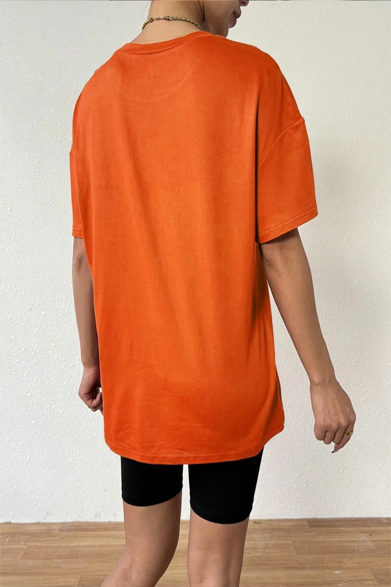 Kadın 2Lİ TAKIM OVERSİZE Trend T-shirt Şort Model 5071