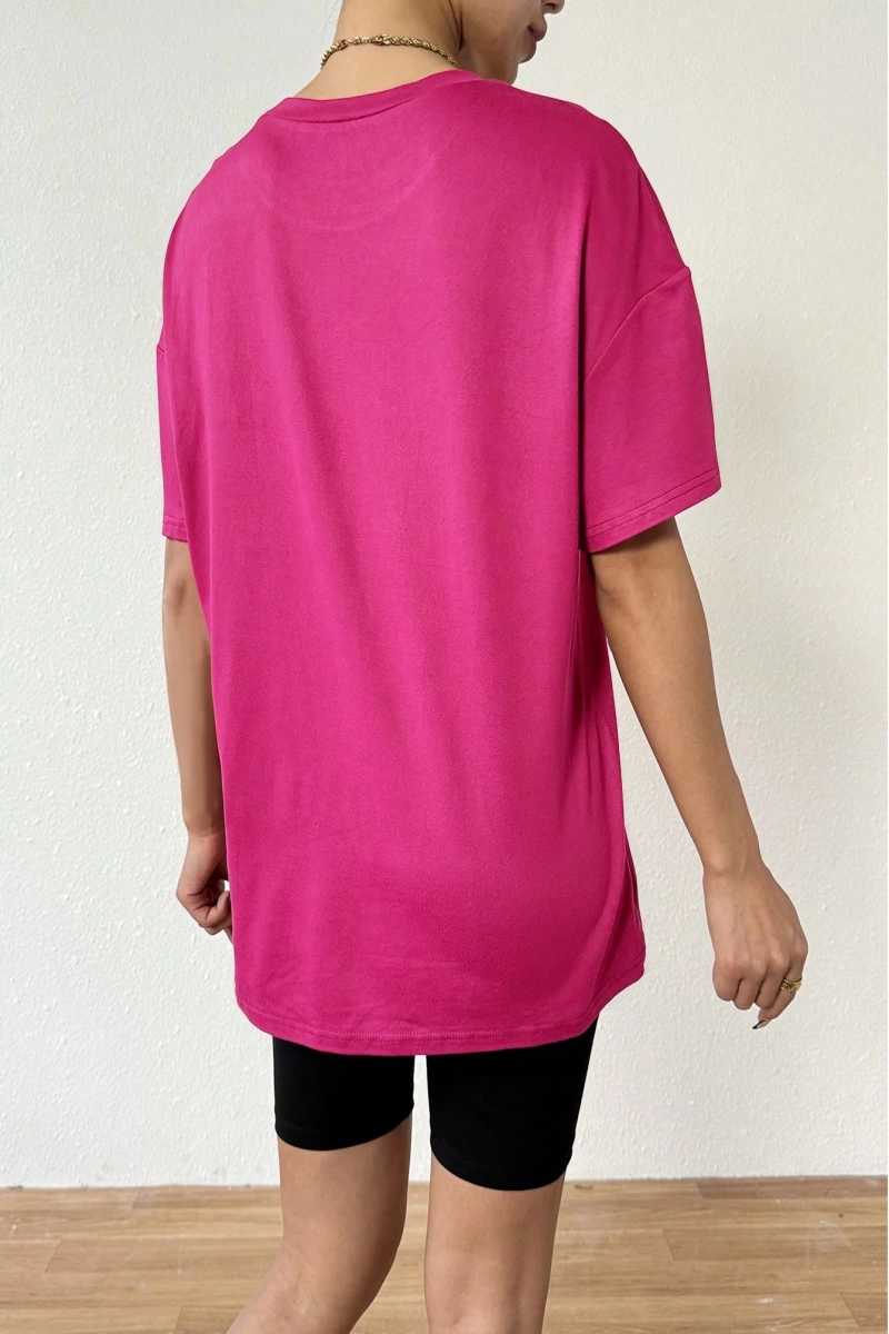 Kadın 2Lİ TAKIM OVERSİZE Trend T-shirt Şort Model 5071