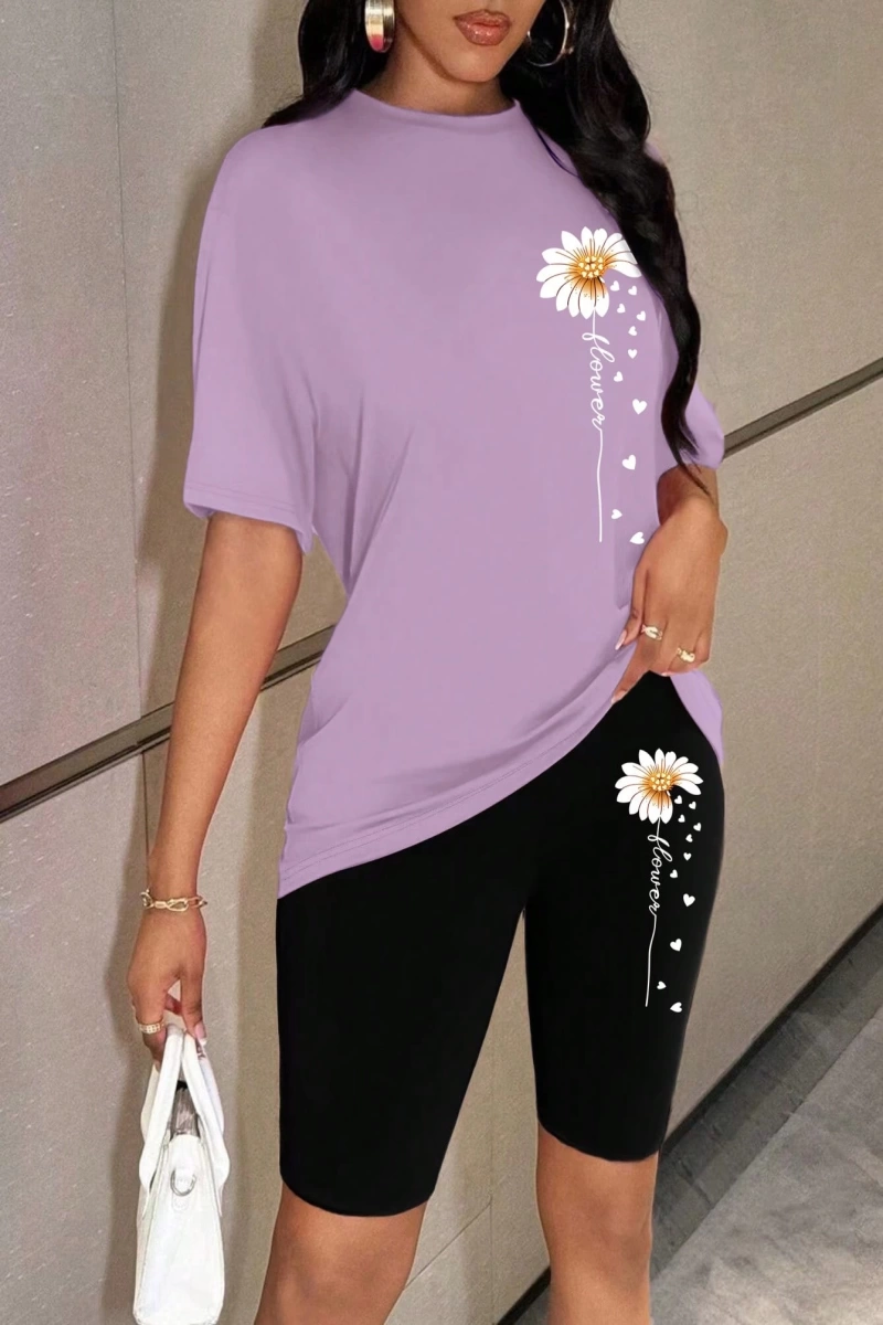 Kadın 2Lİ TAKIM OVERSİZE Trend T-shirt Şort Model 5073