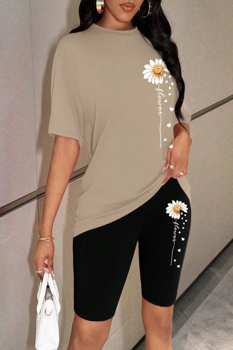 Kadın 2Lİ TAKIM OVERSİZE Trend T-shirt Şort Model 5073