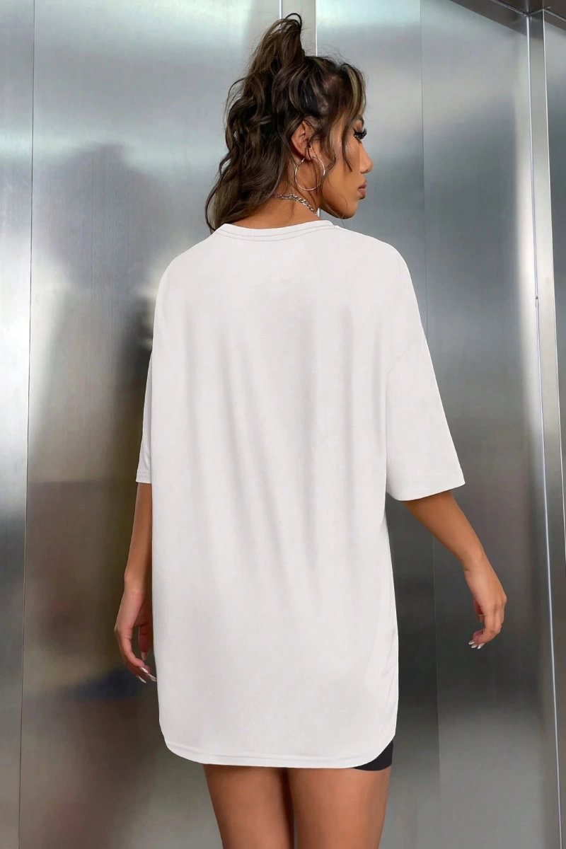 Kadın 2Lİ TAKIM OVERSİZE Trend T-shirt Şort Model 5076