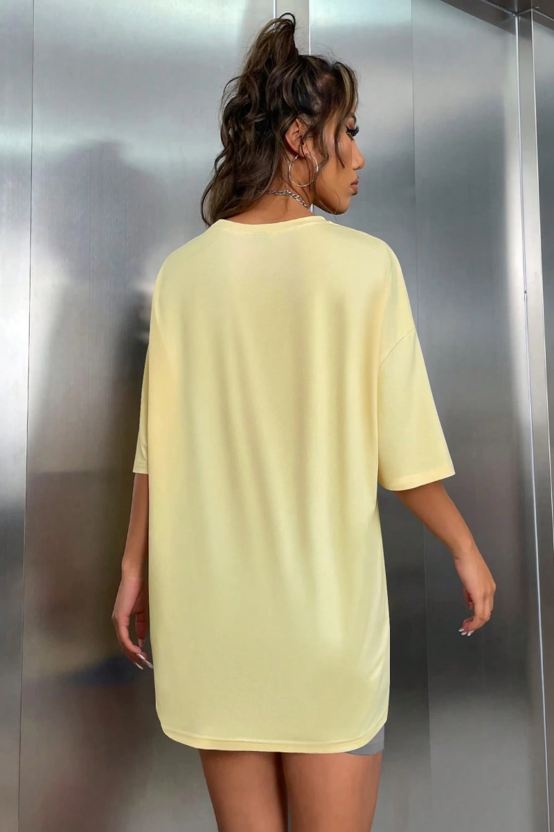 Kadın 2Lİ TAKIM OVERSİZE Trend T-shirt Şort Model 5076
