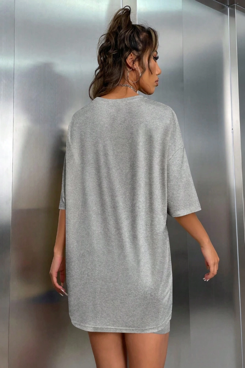 Kadın 2Lİ TAKIM OVERSİZE Trend T-shirt Şort Model 5076