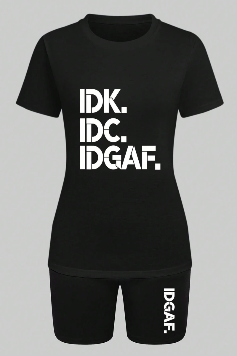 Kadın 2Lİ TAKIM OVERSİZE Trend T-shirt Şort Model 5078