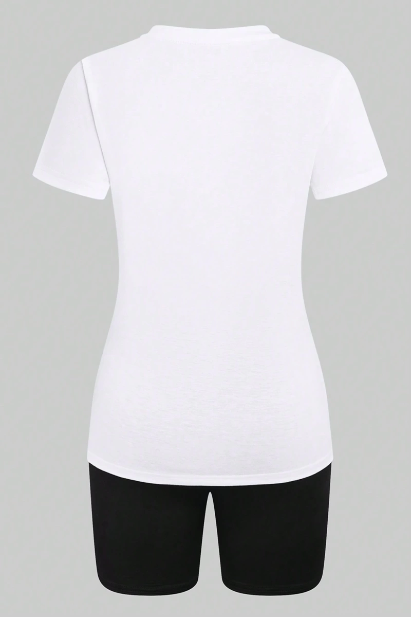 Kadın 2Lİ TAKIM OVERSİZE Trend T-shirt Şort Model 5078