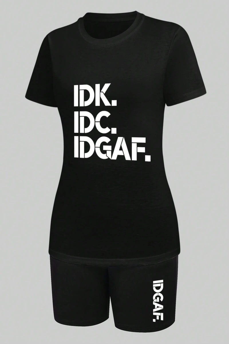 Kadın 2Lİ TAKIM OVERSİZE Trend T-shirt Şort Model 5078