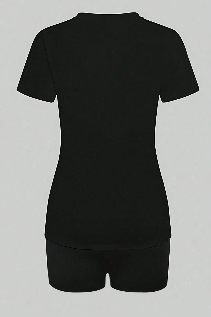 Kadın 2Lİ TAKIM OVERSİZE Trend T-shirt Şort Model 5079