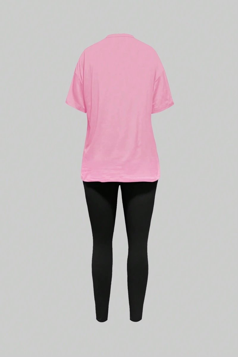 Kadın 2Lİ TAKIM OVERSİZE Trend T-shirt Şort Model 5082