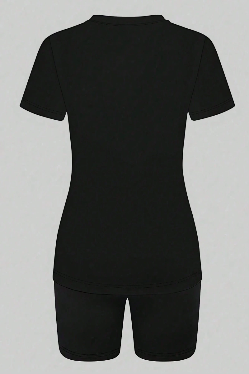 Kadın 2Lİ TAKIM OVERSİZE Trend T-shirt Şort Model 5083
