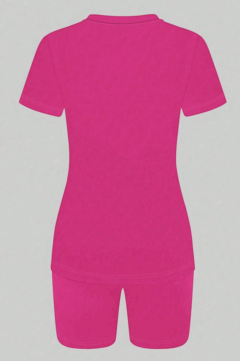 Kadın 2Lİ TAKIM OVERSİZE Trend T-shirt Şort Model 5083