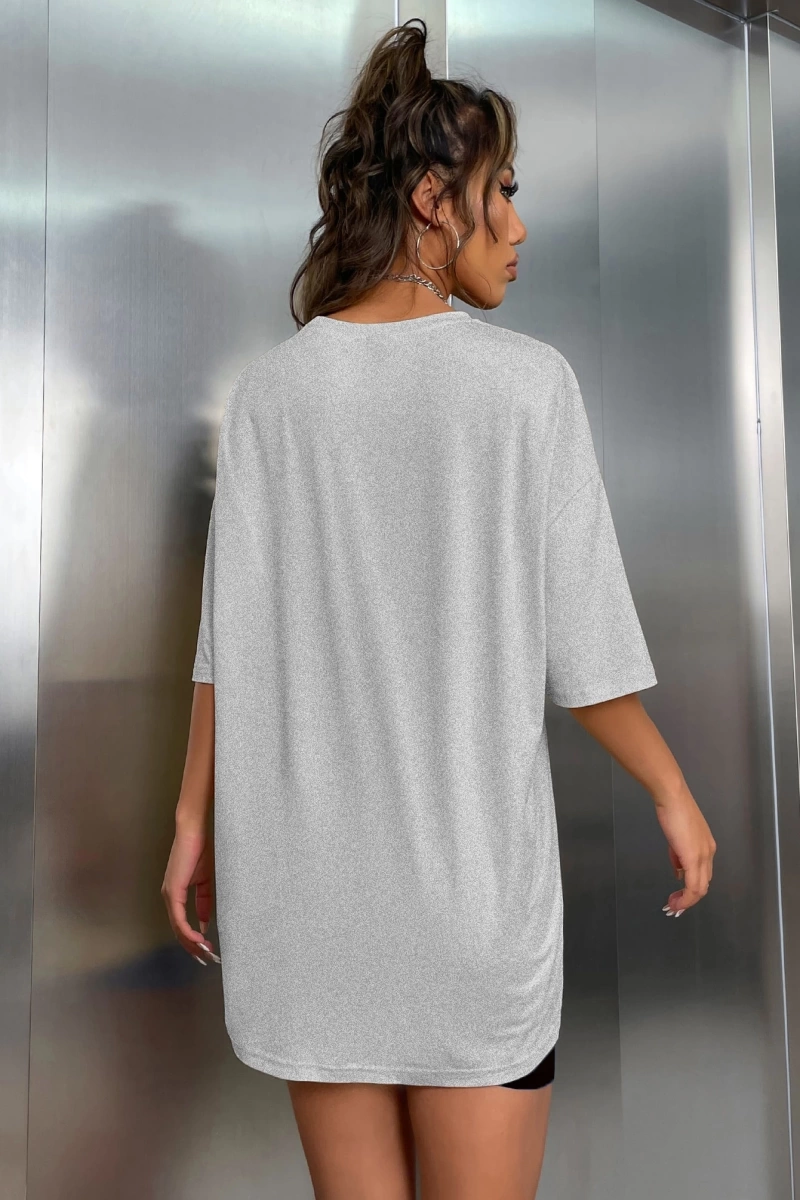 Kadın 2Lİ TAKIM OVERSİZE Trend T-shirt Şort Model 5084