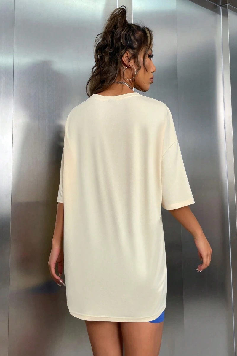 Kadın 2Lİ TAKIM OVERSİZE Trend T-shirt Şort Model 5084