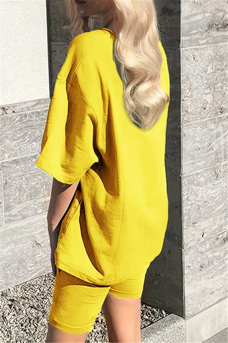 Kadın 2Lİ TAKIM OVERSİZE Trend T-shirt Şort Model 5085