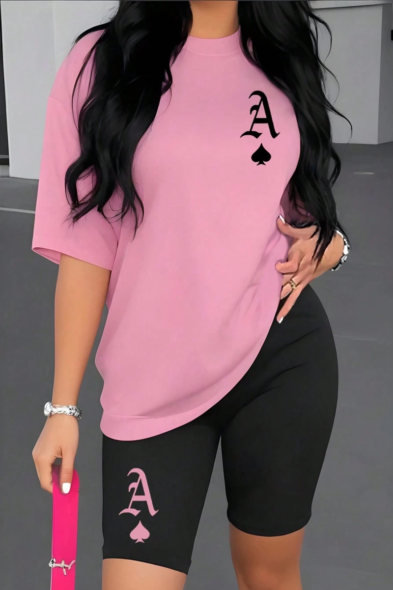 Kadın 2Lİ TAKIM OVERSİZE Trend T-shirt Şort Model 5088