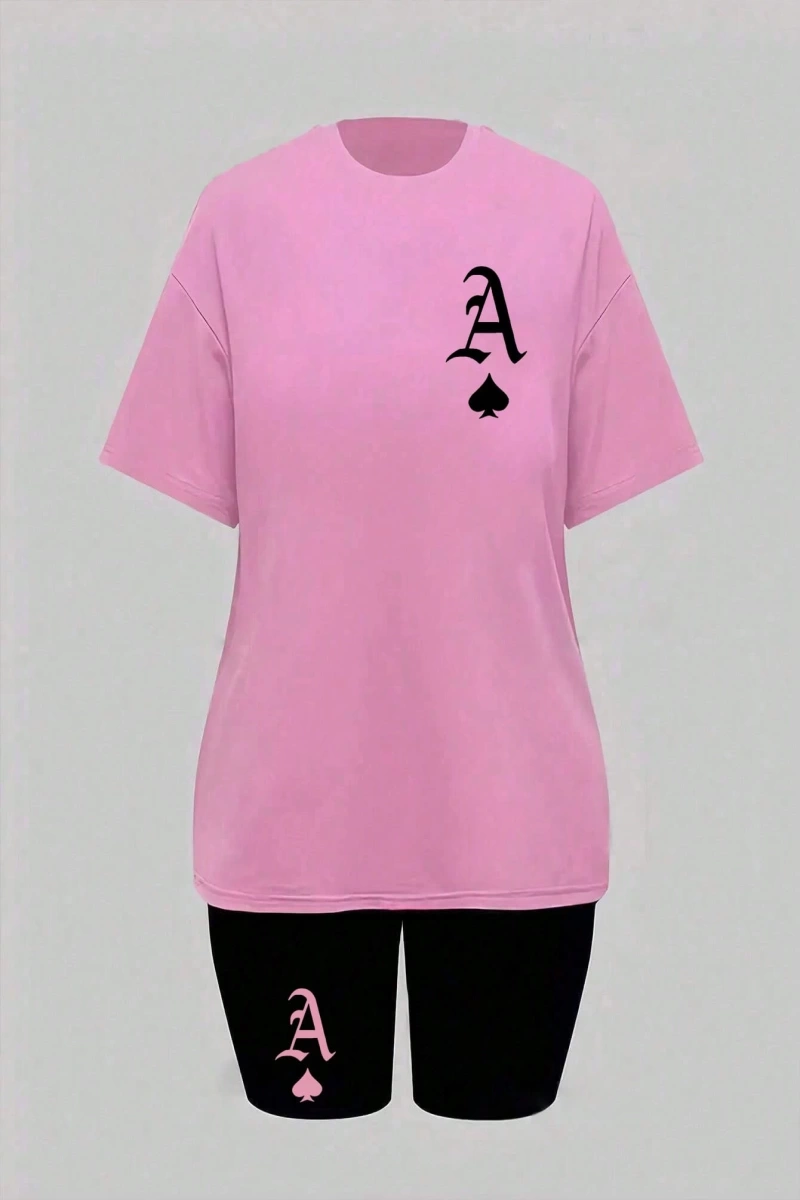 Kadın 2Lİ TAKIM OVERSİZE Trend T-shirt Şort Model 5088