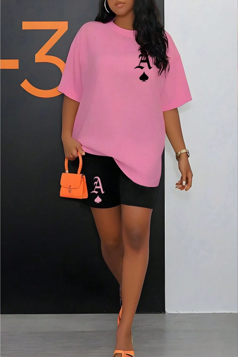 Kadın 2Lİ TAKIM OVERSİZE Trend T-shirt Şort Model 5088