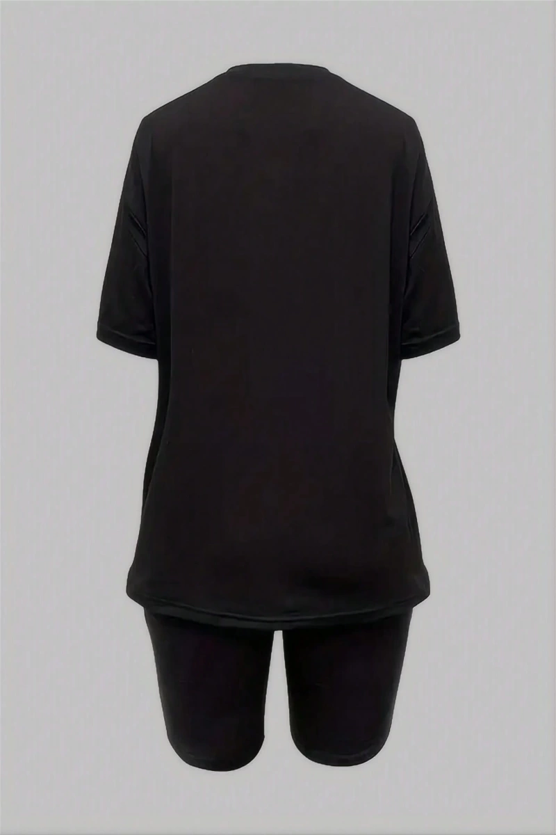 Kadın 2Lİ TAKIM OVERSİZE Trend T-shirt Şort Model 5089
