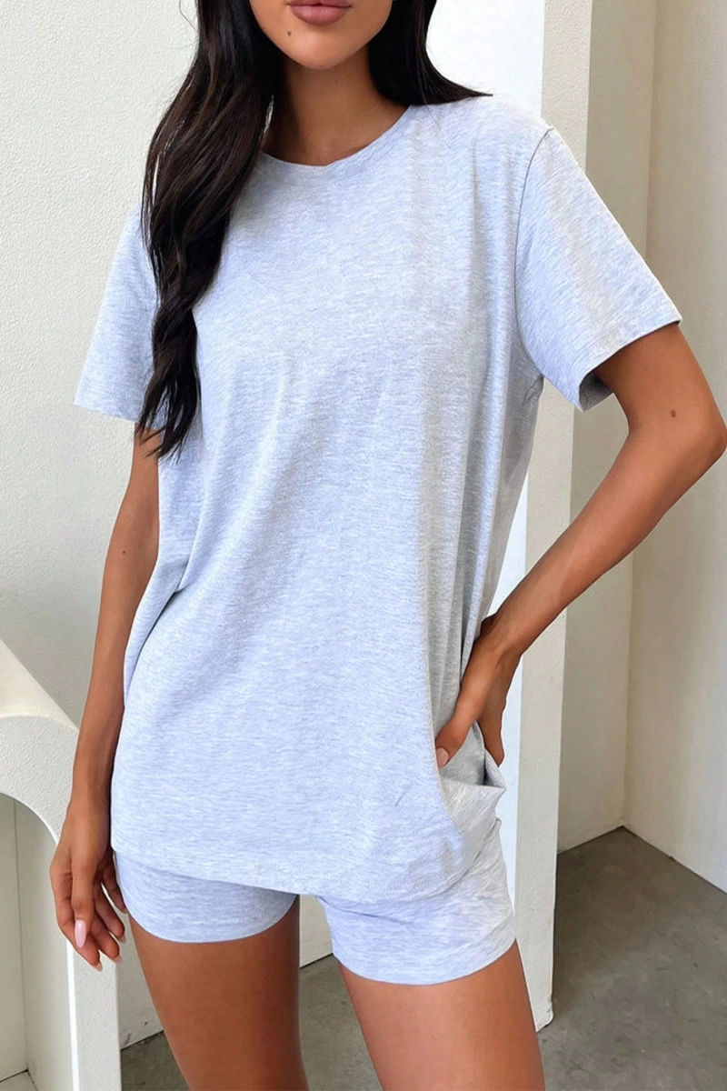 Kadın 2Lİ TAKIM OVERSİZE Trend T-shirt Şort Model 5091