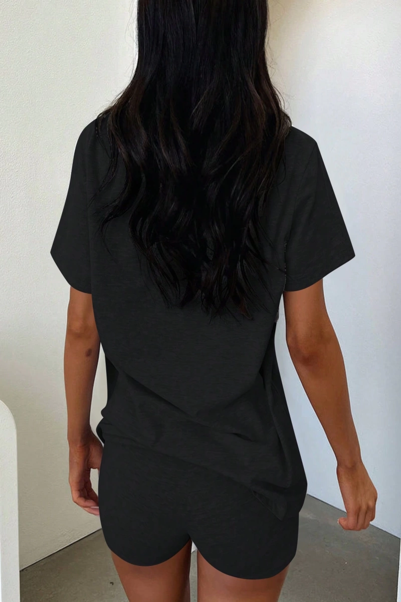 Kadın 2Lİ TAKIM OVERSİZE Trend T-shirt Şort Model 5091