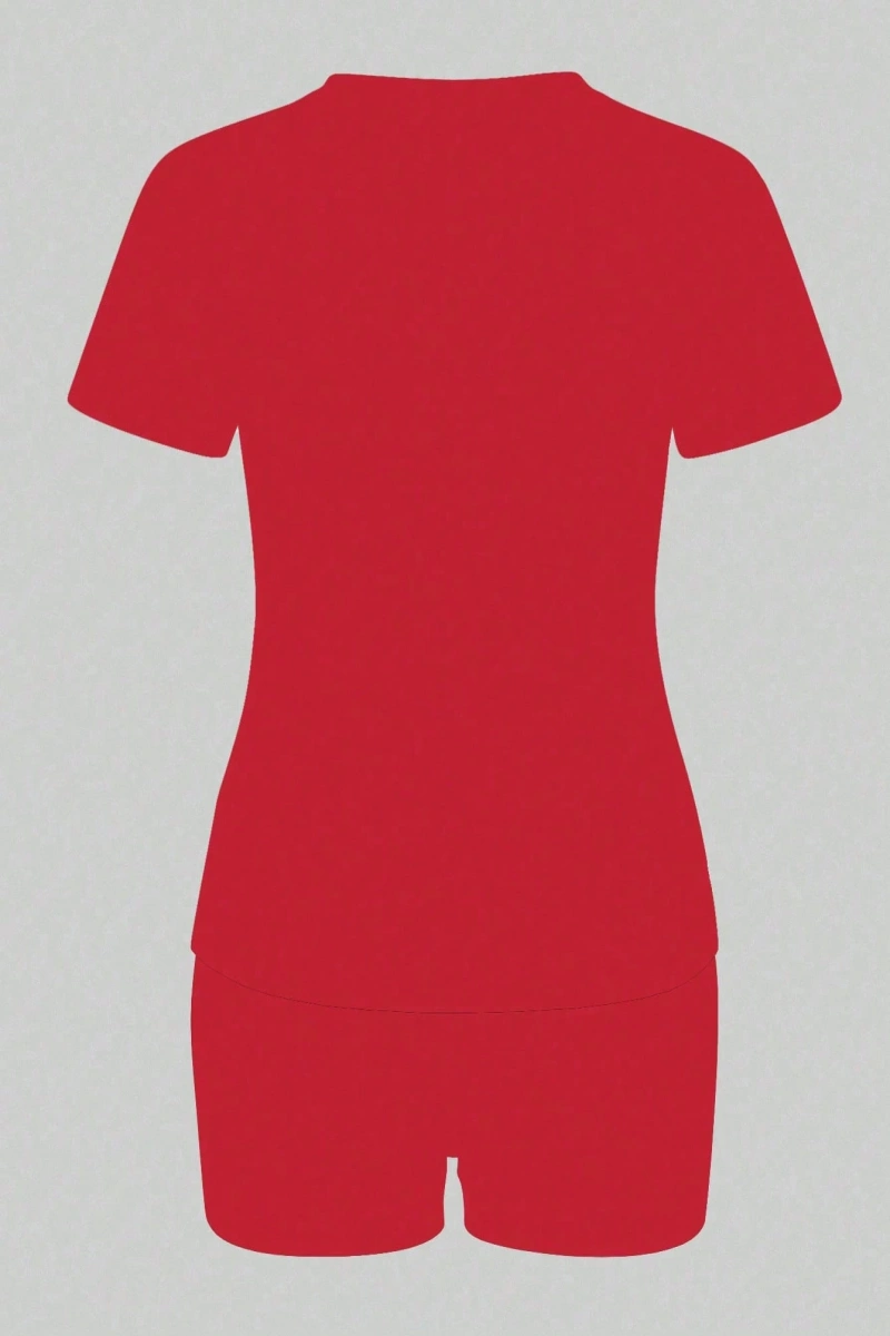 Kadın 2Lİ TAKIM OVERSİZE Trend T-shirt Şort Model 5093