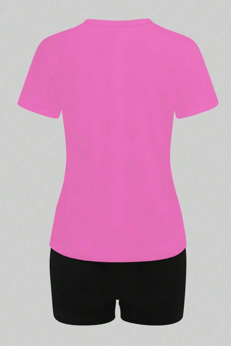 Kadın 2Lİ TAKIM OVERSİZE Trend T-shirt Şort Model 5093