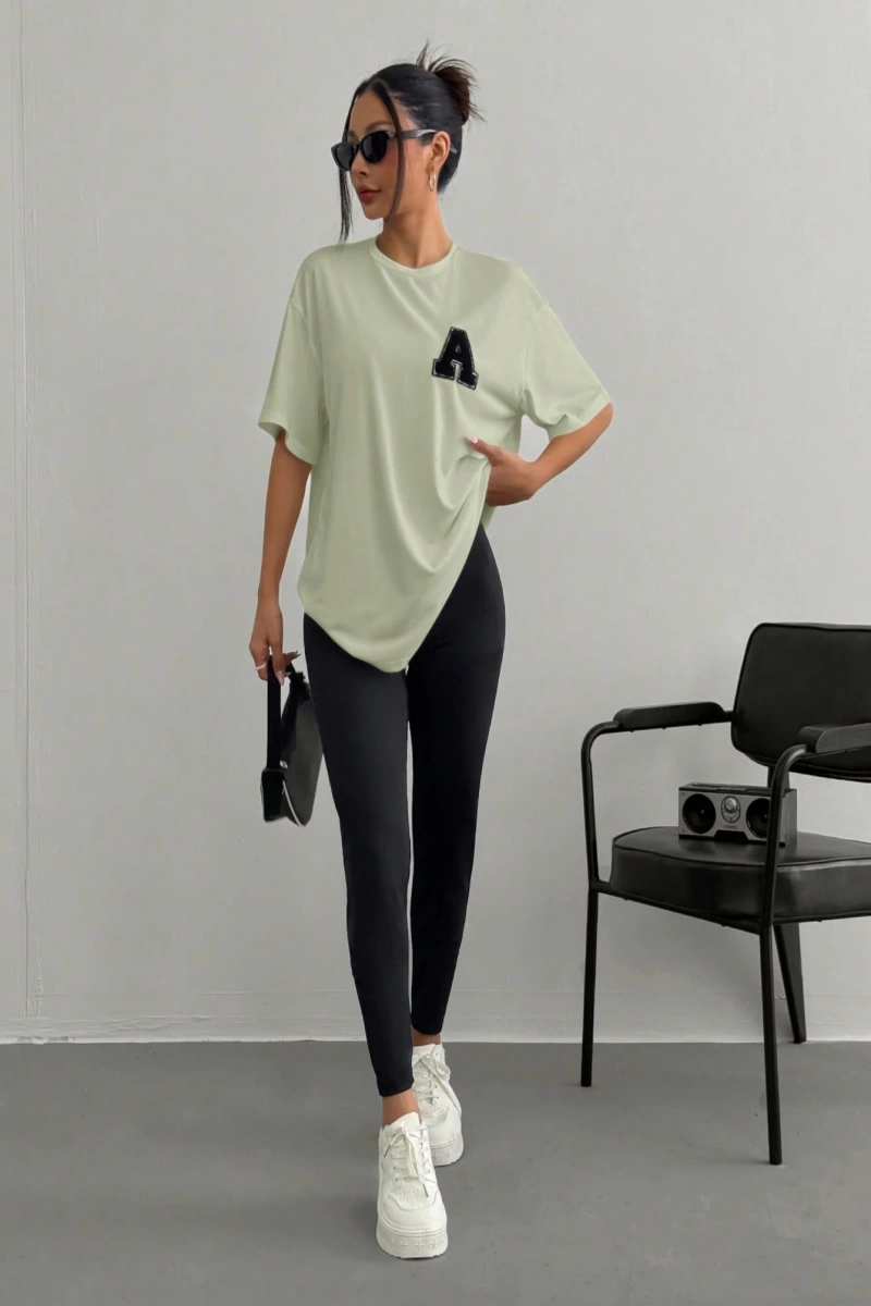 Kadın 2Lİ TAKIM OVERSİZE Trend T-shirt Şort Model 5098