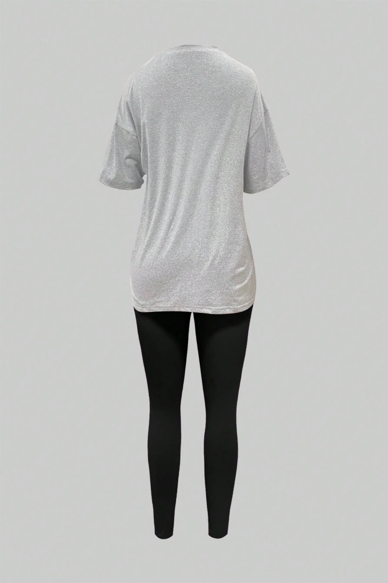 Kadın 2Lİ TAKIM OVERSİZE Trend T-shirt Şort Model 5099
