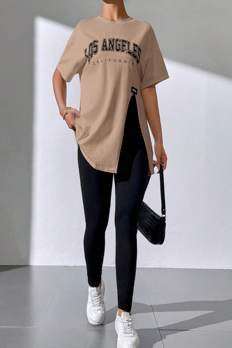 Kadın 2Lİ TAKIM OVERSİZE Trend T-shirt Şort Model 5102