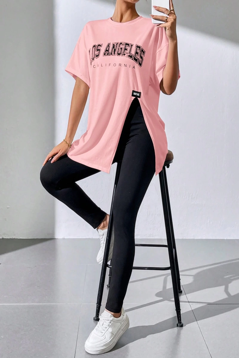 Kadın 2Lİ TAKIM OVERSİZE Trend T-shirt Şort Model 5102