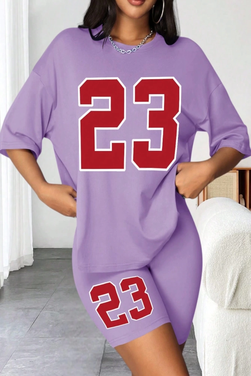 Kadın 2Lİ TAKIM OVERSİZE Trend T-shirt Şort Model 5103