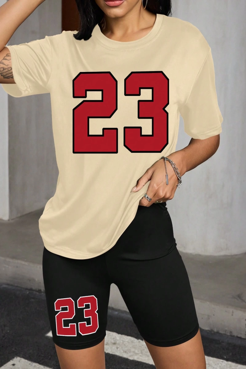 Kadın 2Lİ TAKIM OVERSİZE Trend T-shirt Şort Model 5103