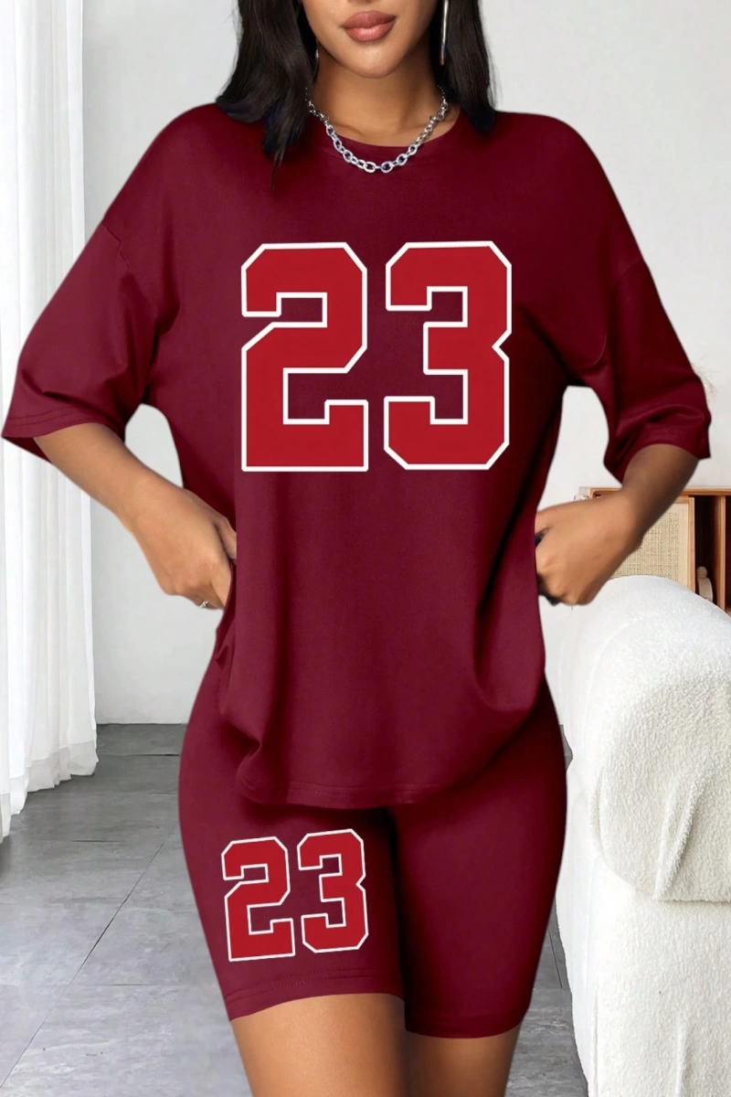 Kadın 2Lİ TAKIM OVERSİZE Trend T-shirt Şort Model 5103