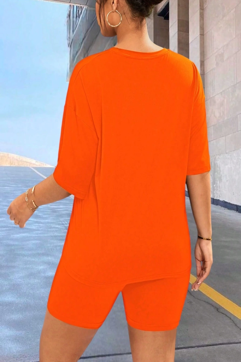 Kadın 2Lİ TAKIM OVERSİZE Trend T-shirt Şort Model 5103