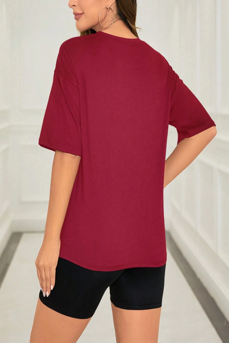 Kadın 2Lİ TAKIM OVERSİZE Trend T-shirt Şort Model 5103