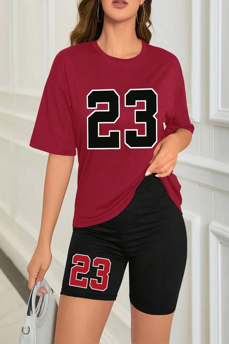 Kadın 2Lİ TAKIM OVERSİZE Trend T-shirt Şort Model 5103
