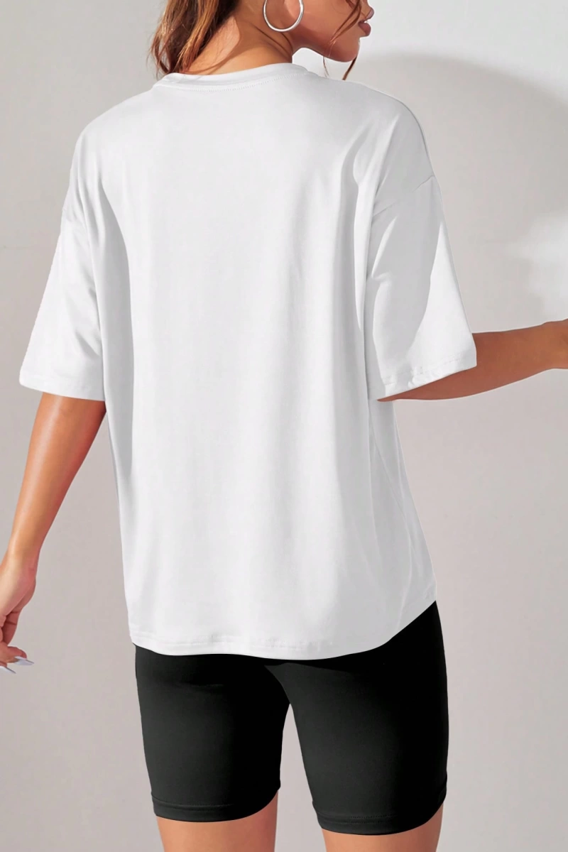 Kadın 2Lİ TAKIM OVERSİZE Trend T-shirt Şort Model 5103