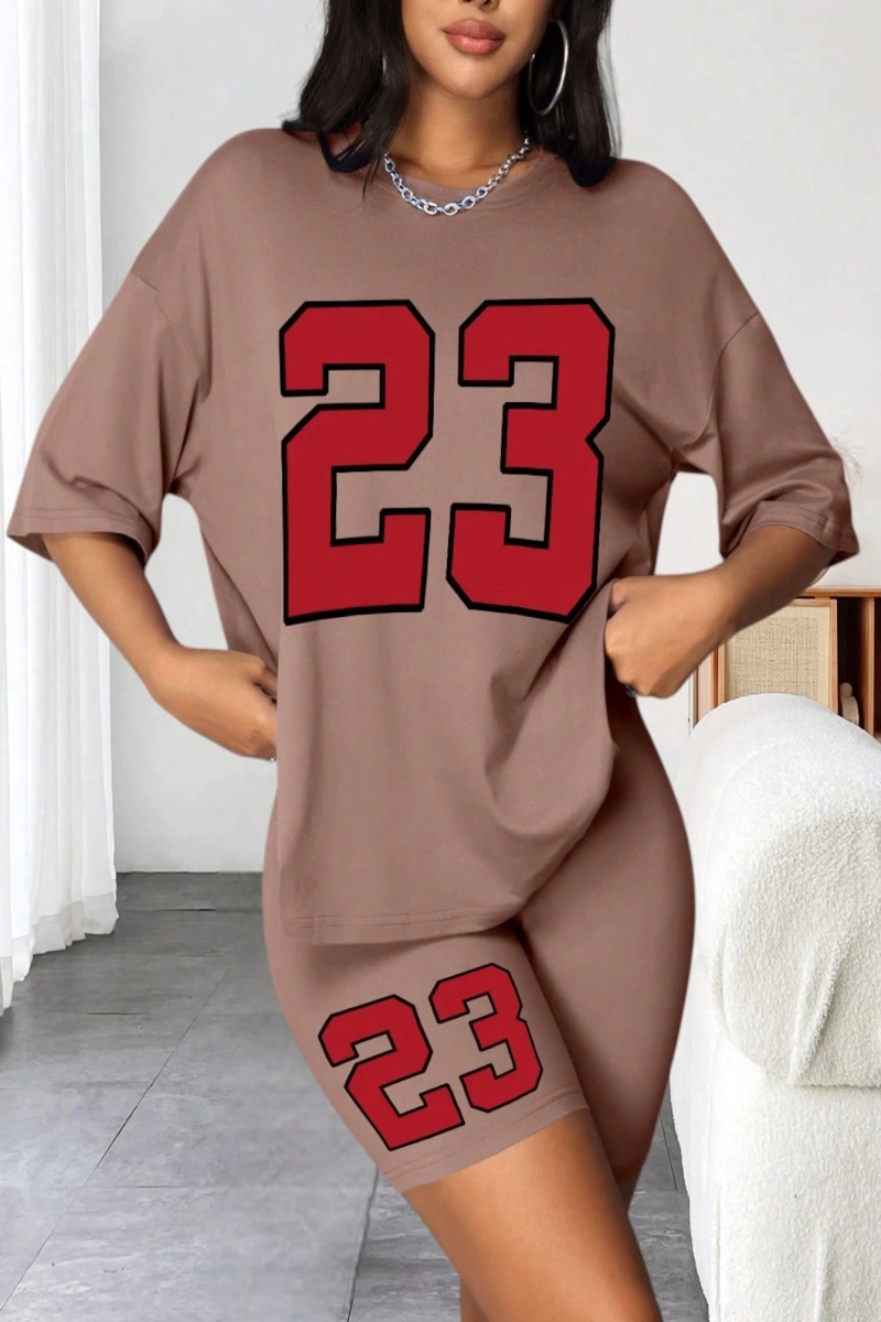 Kadın 2Lİ TAKIM OVERSİZE Trend T-shirt Şort Model 5103