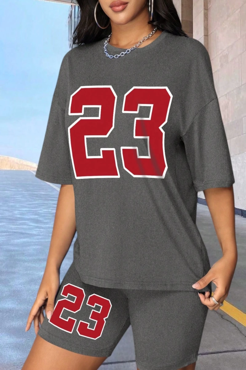 Kadın 2Lİ TAKIM OVERSİZE Trend T-shirt Şort Model 5103