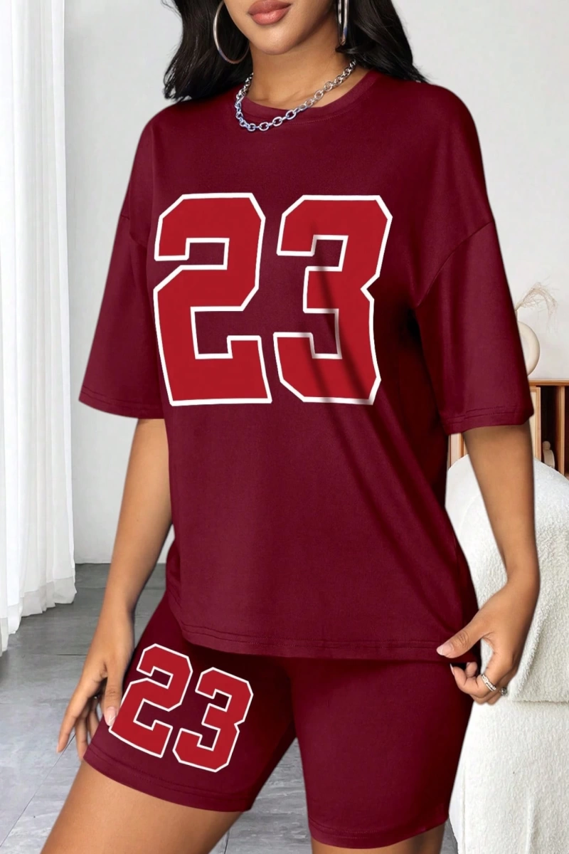 Kadın 2Lİ TAKIM OVERSİZE Trend T-shirt Şort Model 5103