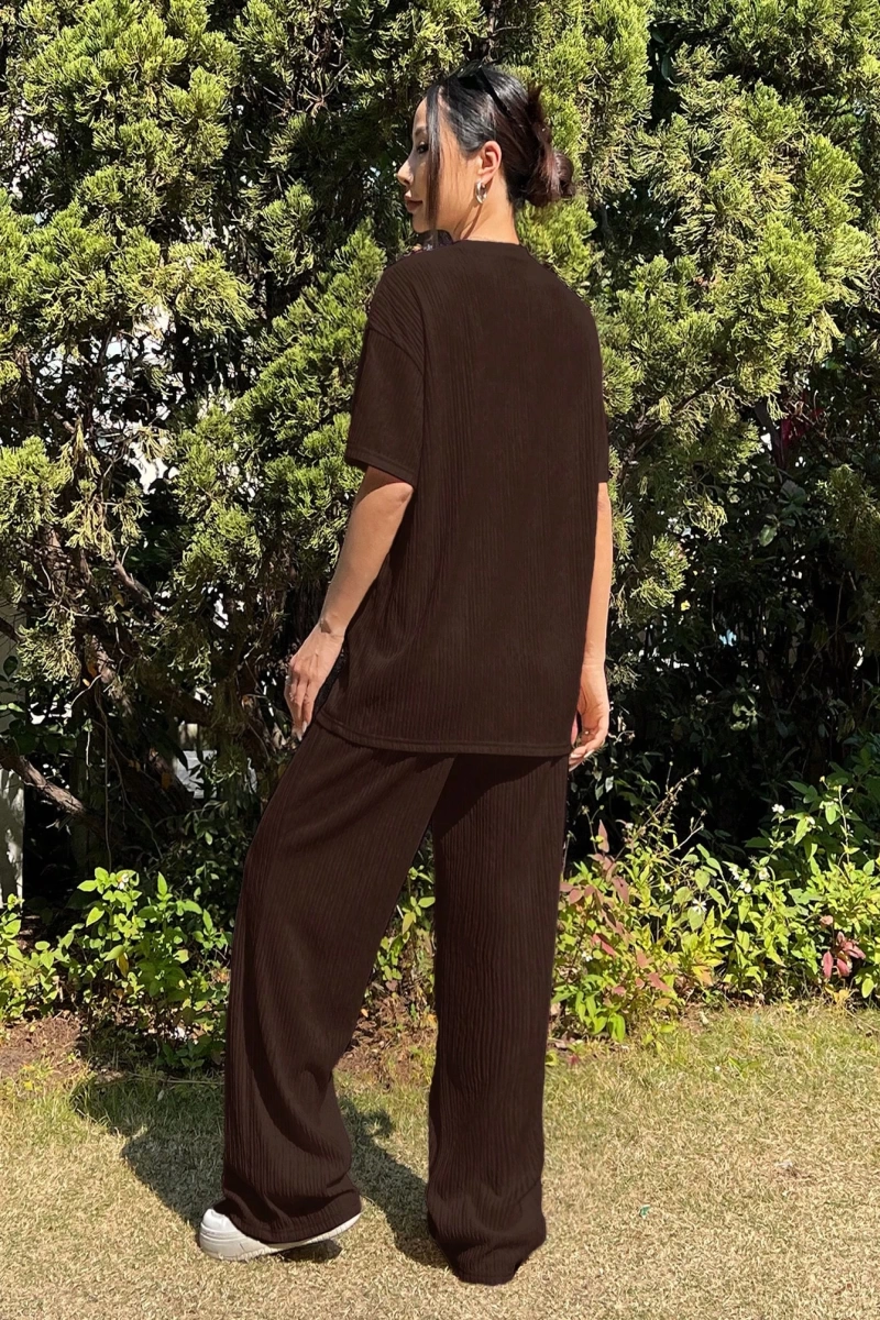 Kadın 2Lİ TAKIM OVERSİZE Trend T-shirt Şort Model 5108