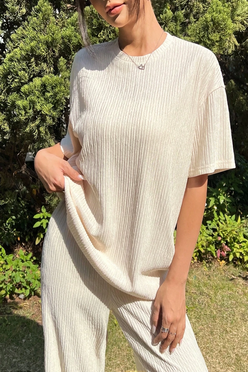 Kadın 2Lİ TAKIM OVERSİZE Trend T-shirt Şort Model 5108