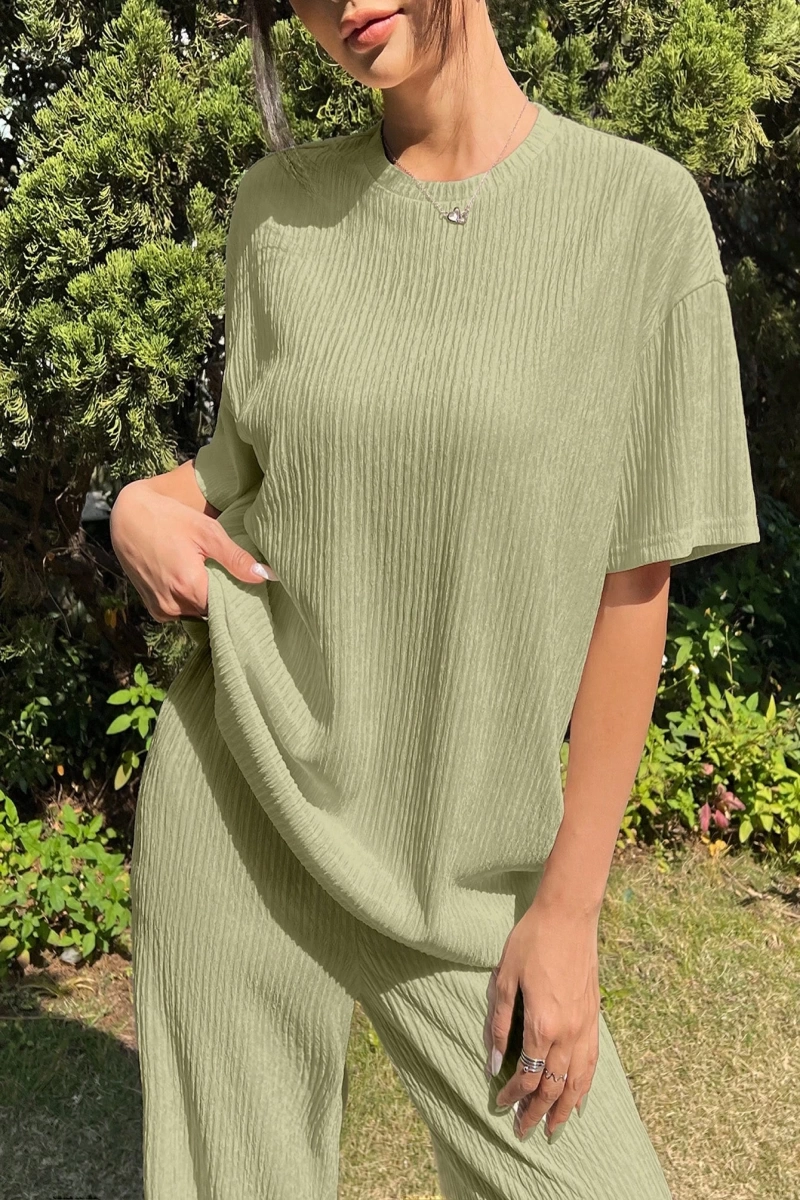 Kadın 2Lİ TAKIM OVERSİZE Trend T-shirt Şort Model 5108